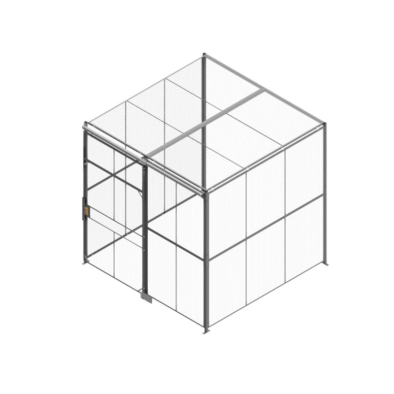 3-Sided - 10 x 10 x 8 Wire Cage with Sliding Door & Ceiling