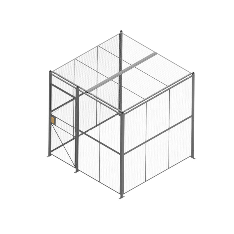 3-Sided - 8 x 8 x 8 Wire Cage with Hinged Door & Ceiling