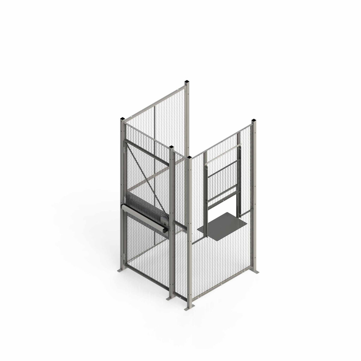 3-Sided Driver Security Cage and Building Access Cage - 4 ft